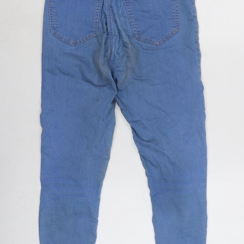 Topshop Womens Blue Cotton Blend Tapered Jeans Size 30 in L24.5 in Regular Zip
