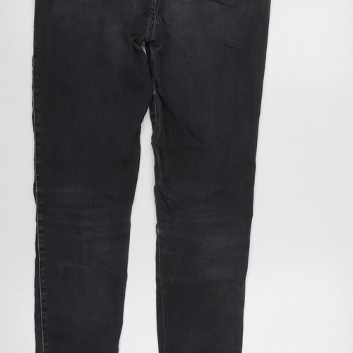 ARMANI Womens Grey Cotton Blend Tapered Jeans Size 29 in L31 in Regular Zip