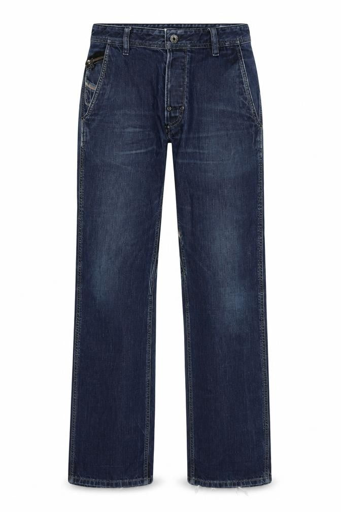 Diesal Mens Blue Cotton Straight Jeans Size 32 in L34 in Regular Button