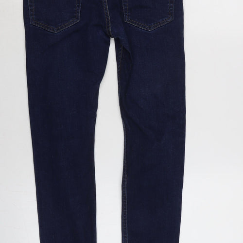 Topman Mens Blue Cotton Blend Skinny Jeans Size 28 in L26 in Regular Zip