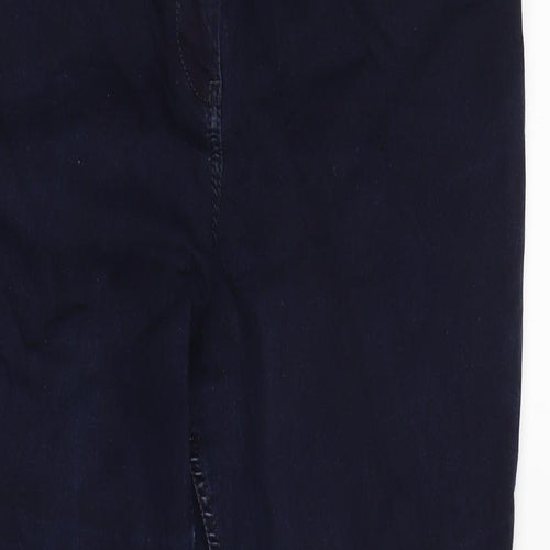 Per Una Womens Blue Cotton Blend Flared Jeans Size 18 L30 in Regular Zip