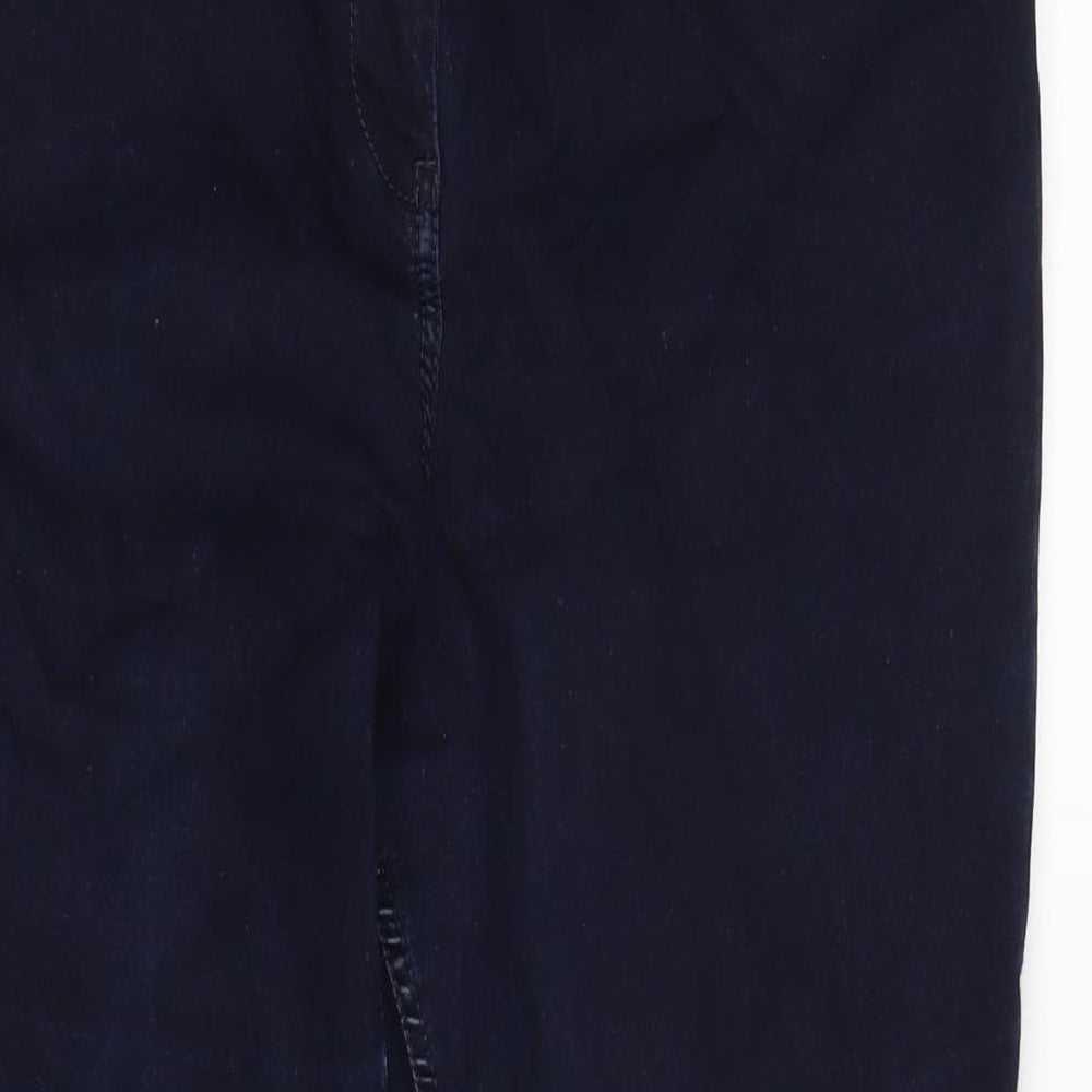 Per Una Womens Blue Cotton Blend Flared Jeans Size 18 L30 in Regular Zip