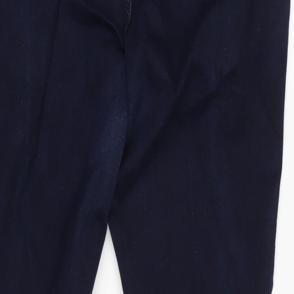 Per Una Womens Blue Cotton Blend Flared Jeans Size 18 L30 in Regular Zip