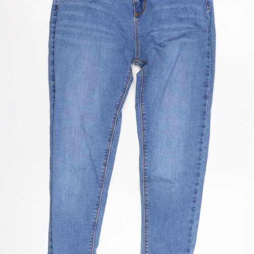 Denim & Co. Girls Blue Cotton Skinny Jeans Size 14-15 Years L27 in Regular Zip