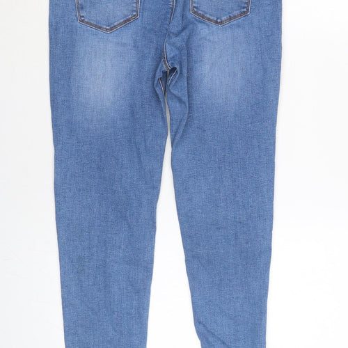 Denim & Co. Girls Blue Cotton Skinny Jeans Size 14-15 Years L27 in Regular Zip