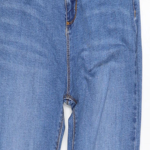 Denim & Co. Girls Blue Cotton Skinny Jeans Size 14-15 Years L27 in Regular Zip
