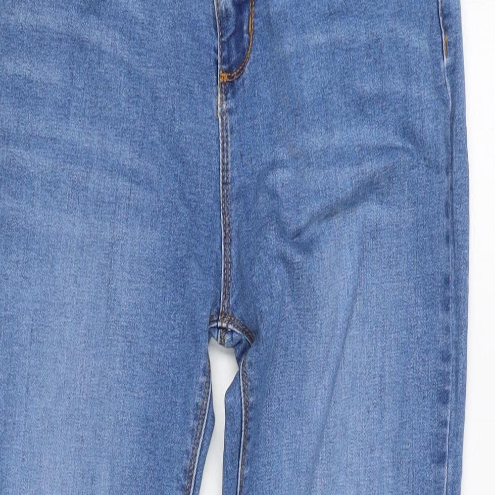 Denim & Co. Girls Blue Cotton Skinny Jeans Size 14-15 Years L27 in Regular Zip