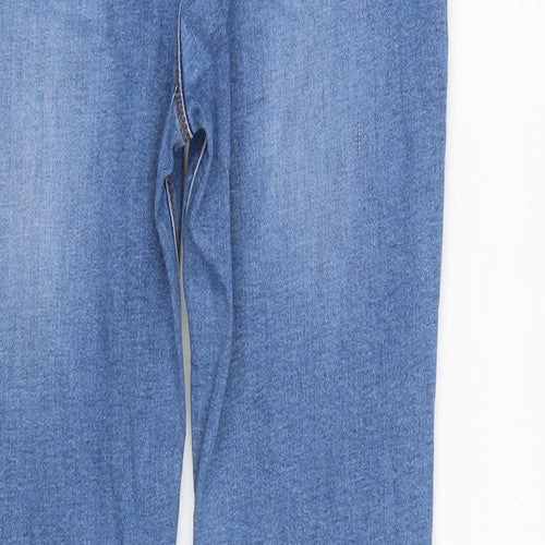 Denim & Co. Girls Blue Cotton Skinny Jeans Size 14-15 Years L27 in Regular Zip