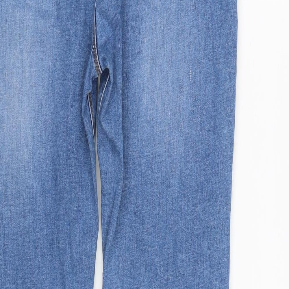 Denim & Co. Girls Blue Cotton Skinny Jeans Size 14-15 Years L27 in Regular Zip
