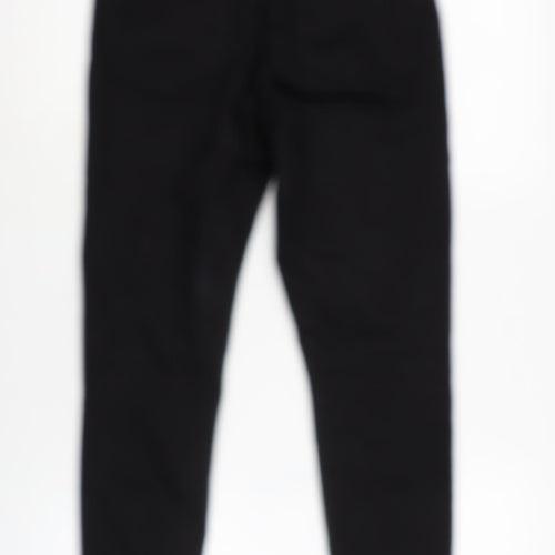 Topshop Womens Black Cotton Blend Tapered Jeans Size 28 in L25 in Extra-Slim Zip