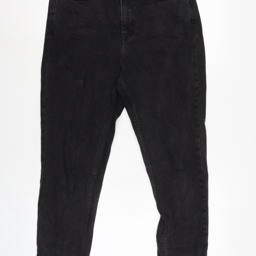 Topshop Womens Grey Cotton Straight Jeans Size 28 in L24.5 in Regular Zip