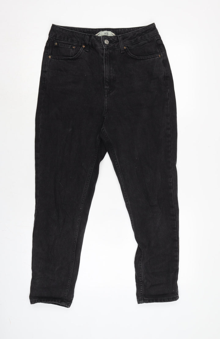Topshop Womens Grey Cotton Straight Jeans Size 28 in L24.5 in Regular Zip