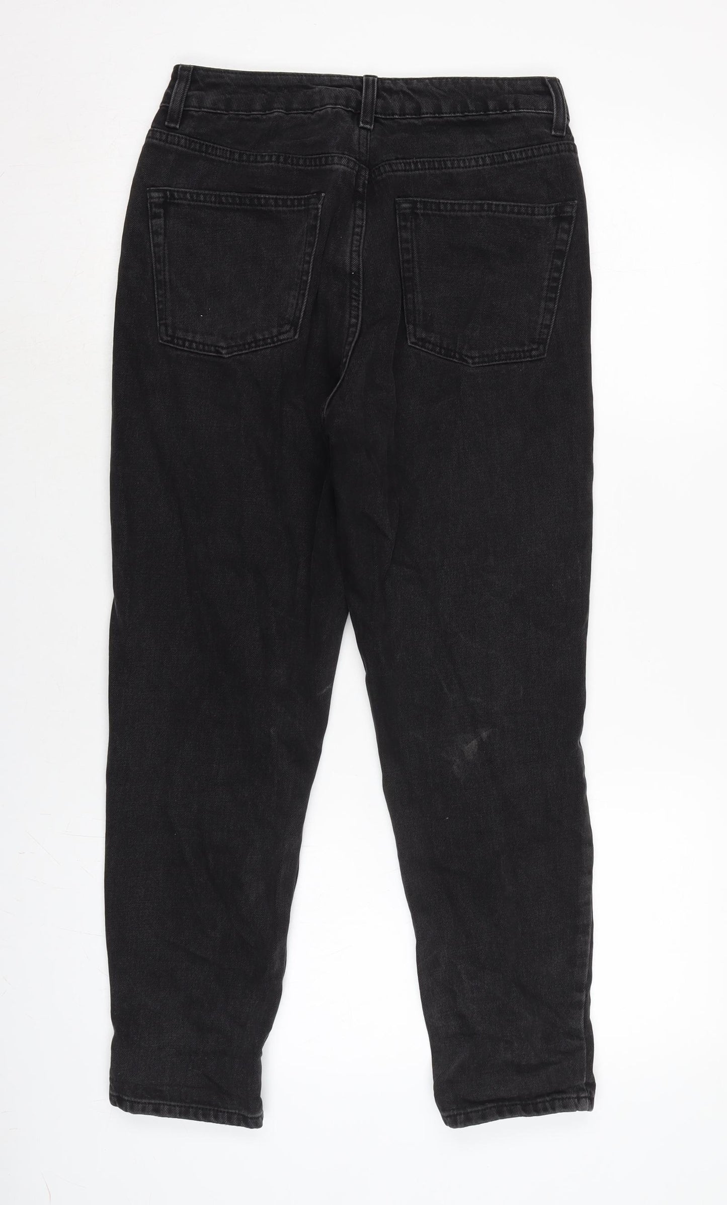 Topshop Womens Grey Cotton Straight Jeans Size 28 in L24.5 in Regular Zip