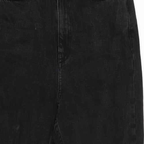 Topshop Womens Grey Cotton Straight Jeans Size 28 in L24.5 in Regular Zip