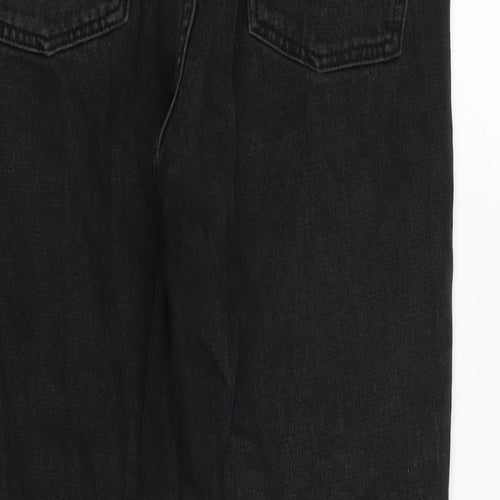 Topshop Womens Grey Cotton Straight Jeans Size 28 in L24.5 in Regular Zip