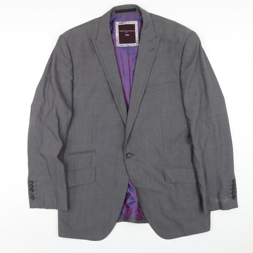 Marks and Spencer Mens Grey Wool Jacket Blazer Size 42 Regular