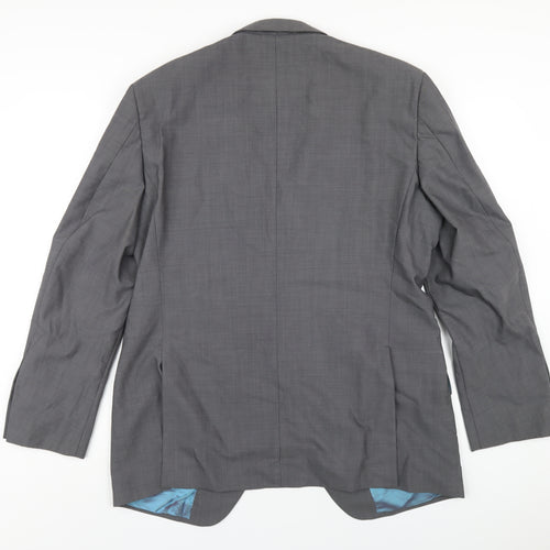 Marks and Spencer Mens Grey Wool Jacket Blazer Size 42 Regular