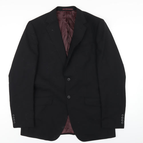 Marks and Spencer Mens Black Wool Jacket Blazer Size 40 Regular