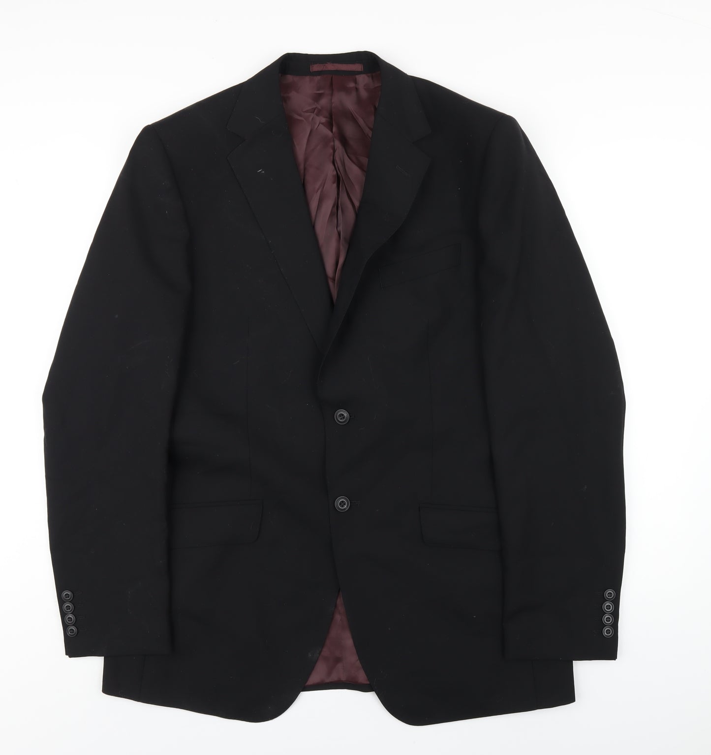 Marks and Spencer Mens Black Wool Jacket Blazer Size 40 Regular