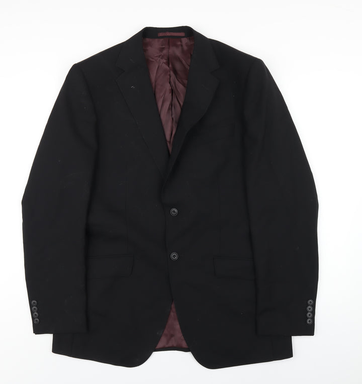 Marks and Spencer Mens Black Wool Jacket Blazer Size 40 Regular