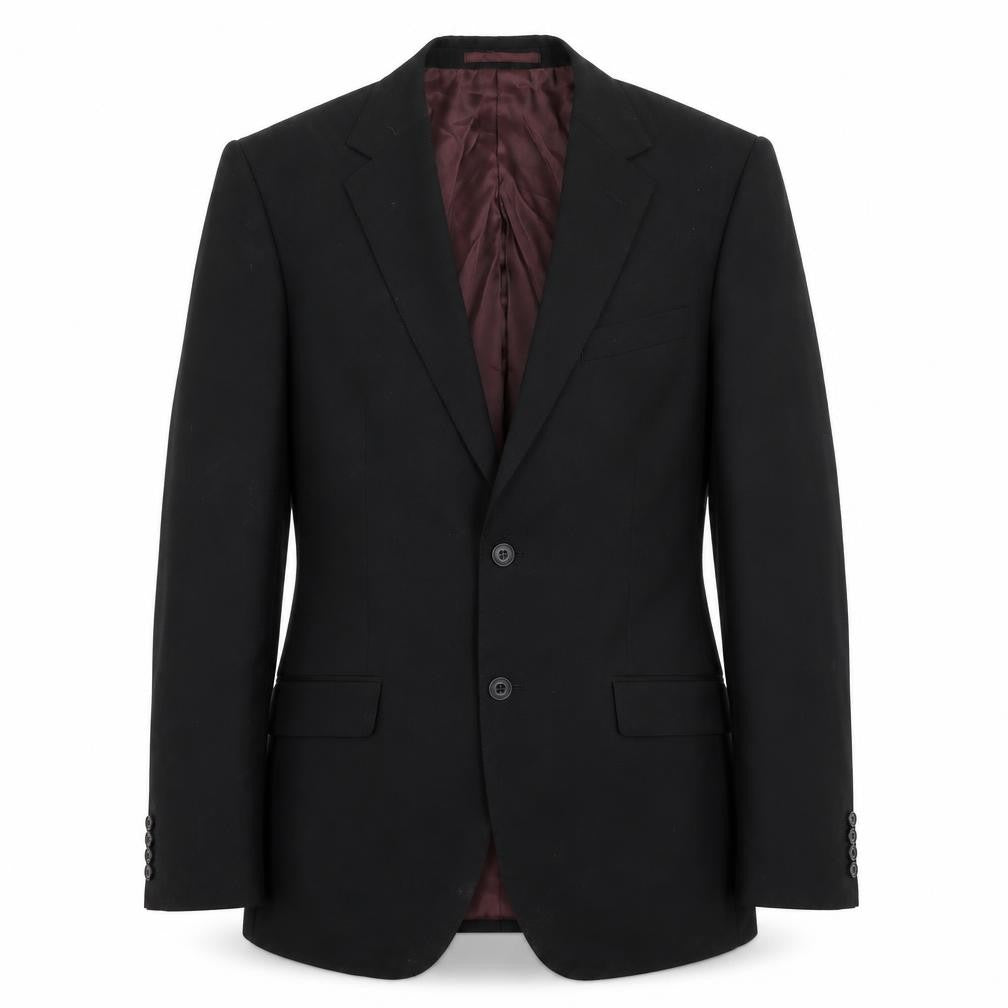Front view of Marks & Spencer men’s black wool jacket blazer, size 40, regular
