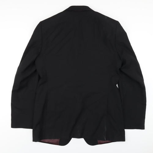 Marks and Spencer Mens Black Wool Jacket Blazer Size 40 Regular