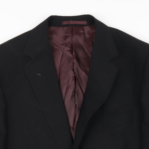 Marks and Spencer Mens Black Wool Jacket Blazer Size 40 Regular