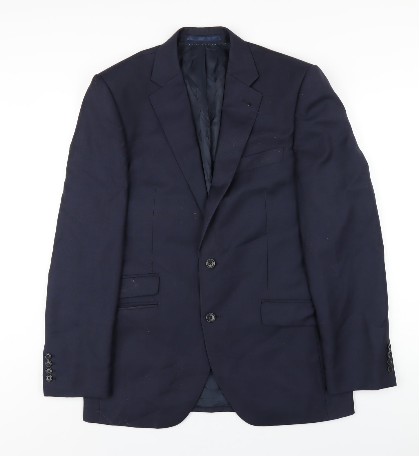 New & Lingwood Mens Blue Polyester Jacket Blazer Size 40 Regular