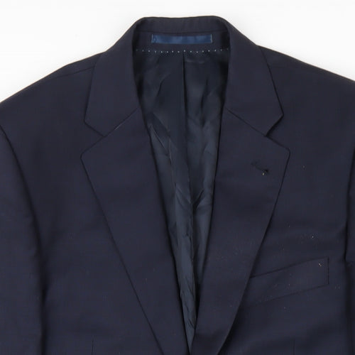 New & Lingwood Mens Blue Polyester Jacket Blazer Size 40 Regular