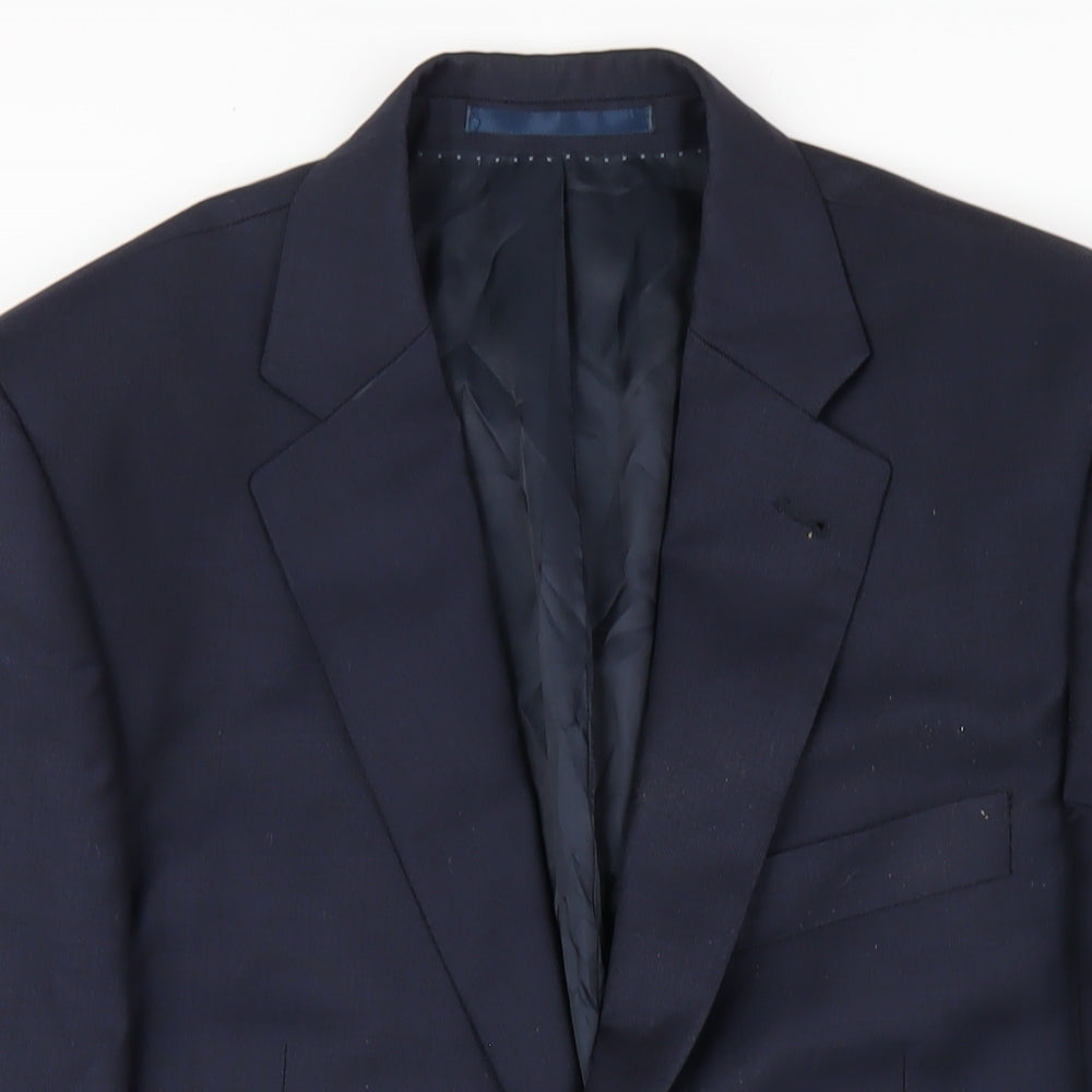 New & Lingwood Mens Blue Polyester Jacket Blazer Size 40 Regular