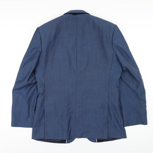 Racing Green Mens Blue Wool Jacket Blazer Size 40 Regular