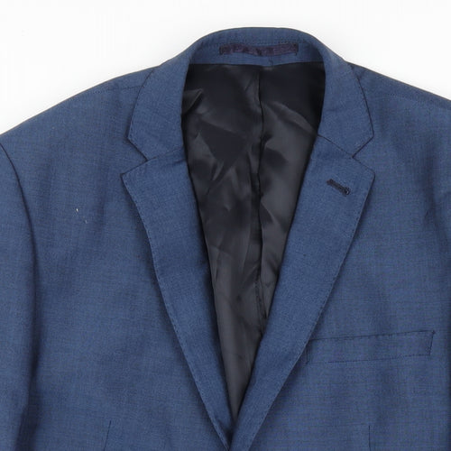 Racing Green Mens Blue Wool Jacket Blazer Size 40 Regular