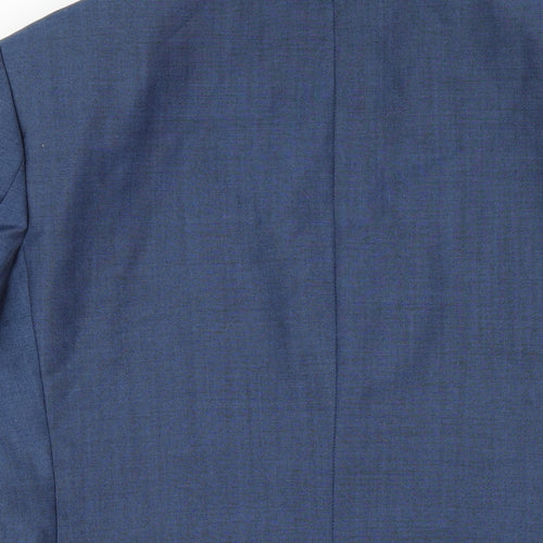 Racing Green Mens Blue Wool Jacket Blazer Size 40 Regular