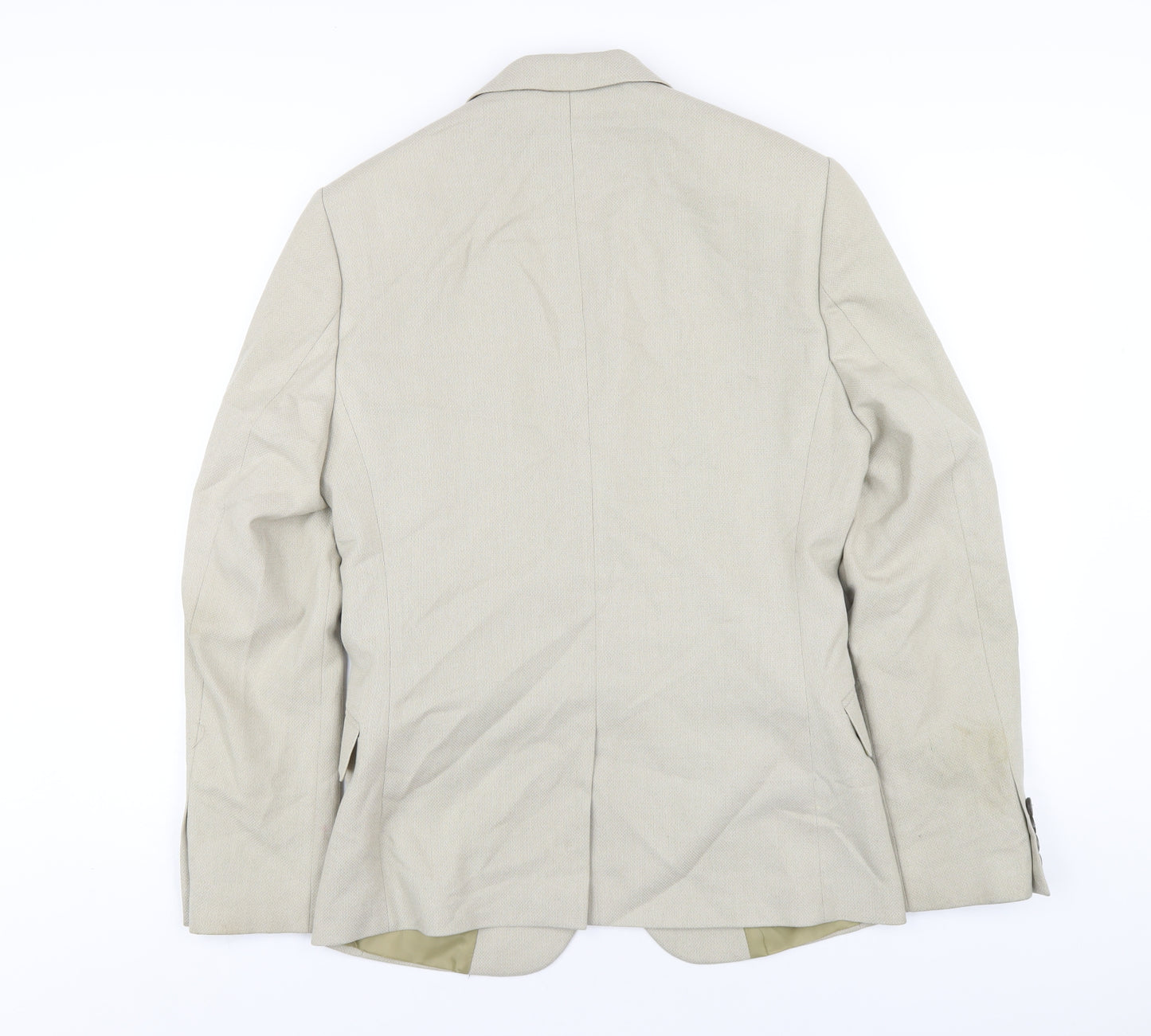 ASOS Mens Beige Polyester Jacket Blazer Size 36 Regular