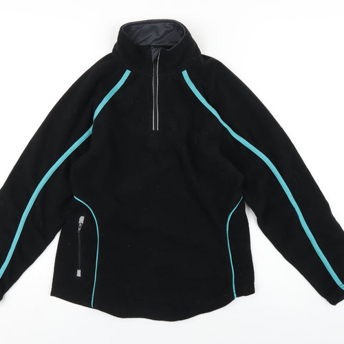 PBSport Womens Black Polyester Pullover Sweatshirt Size XS Zip