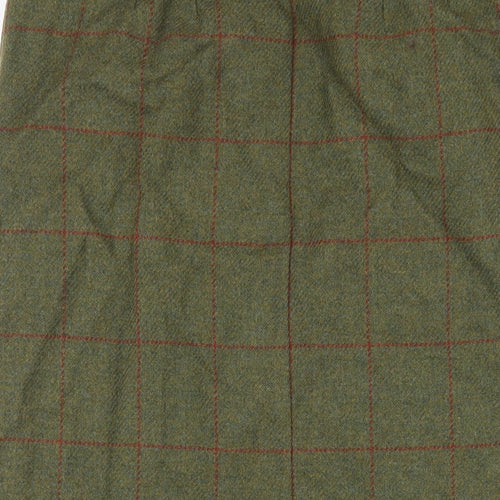 The House of Bruar Womens Green Wool Straight & Pencil Skirt Size 14 Zip