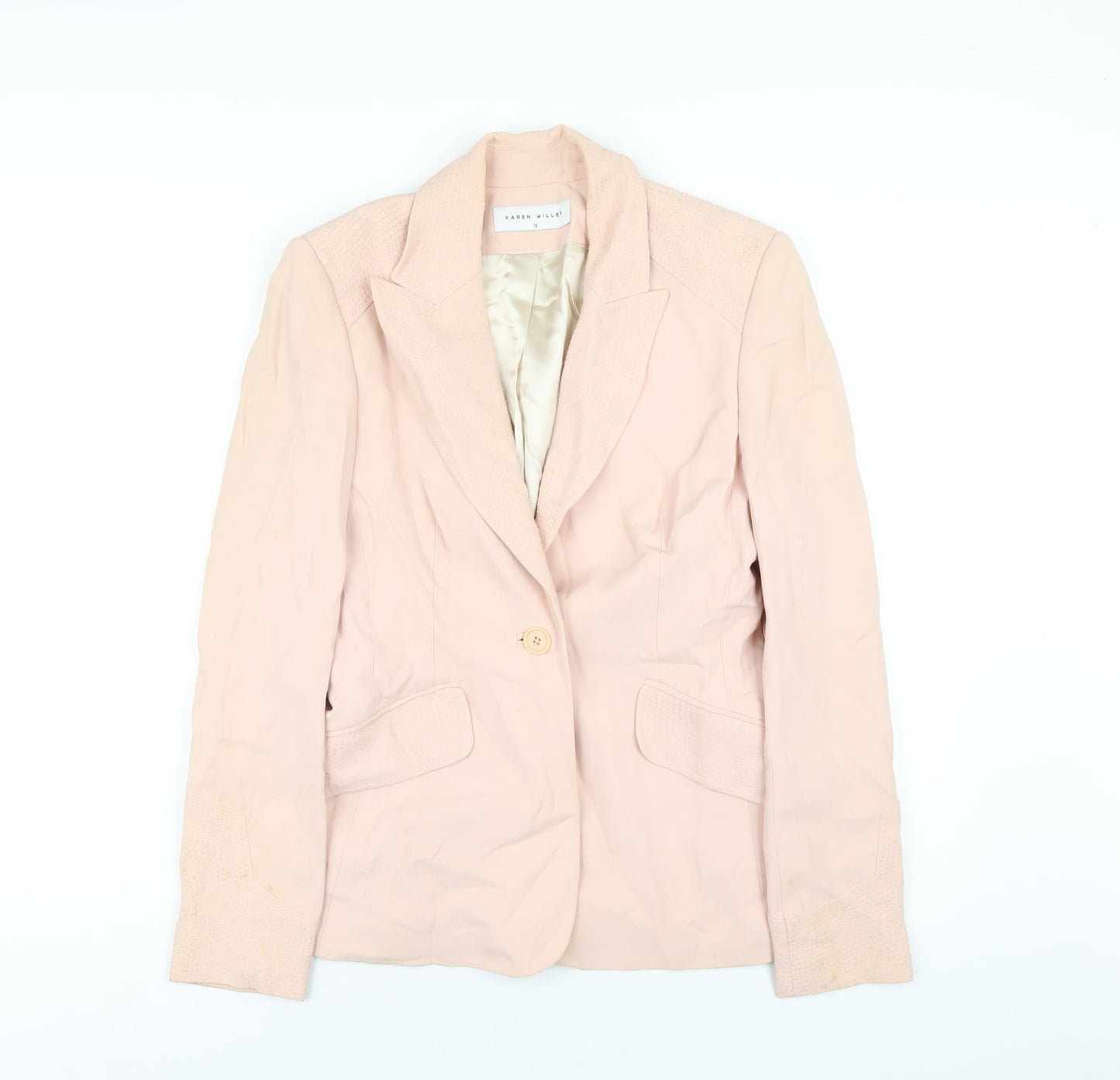 Karen Millen Womens Pink Polyester Jacket Blazer Size 12