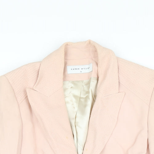 Karen Millen Womens Pink Polyester Jacket Blazer Size 12