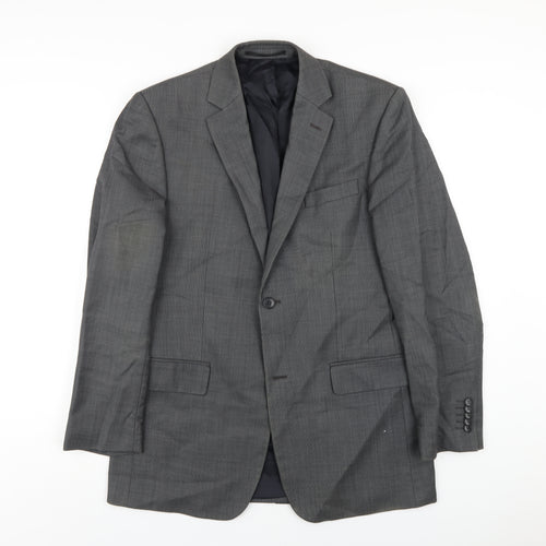 Linea Mens Grey Polyester Jacket Blazer Size 38 Regular