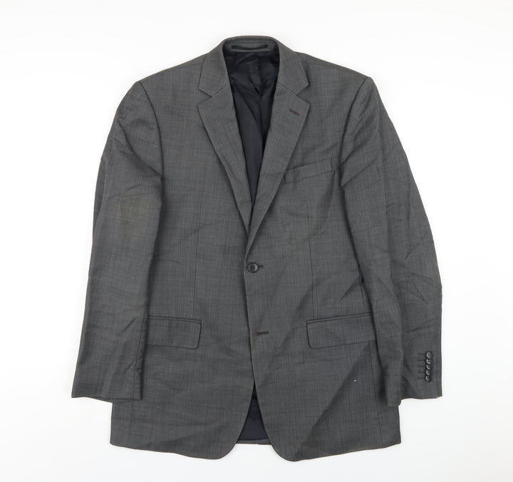 Linea Mens Grey Polyester Jacket Blazer Size 38 Regular