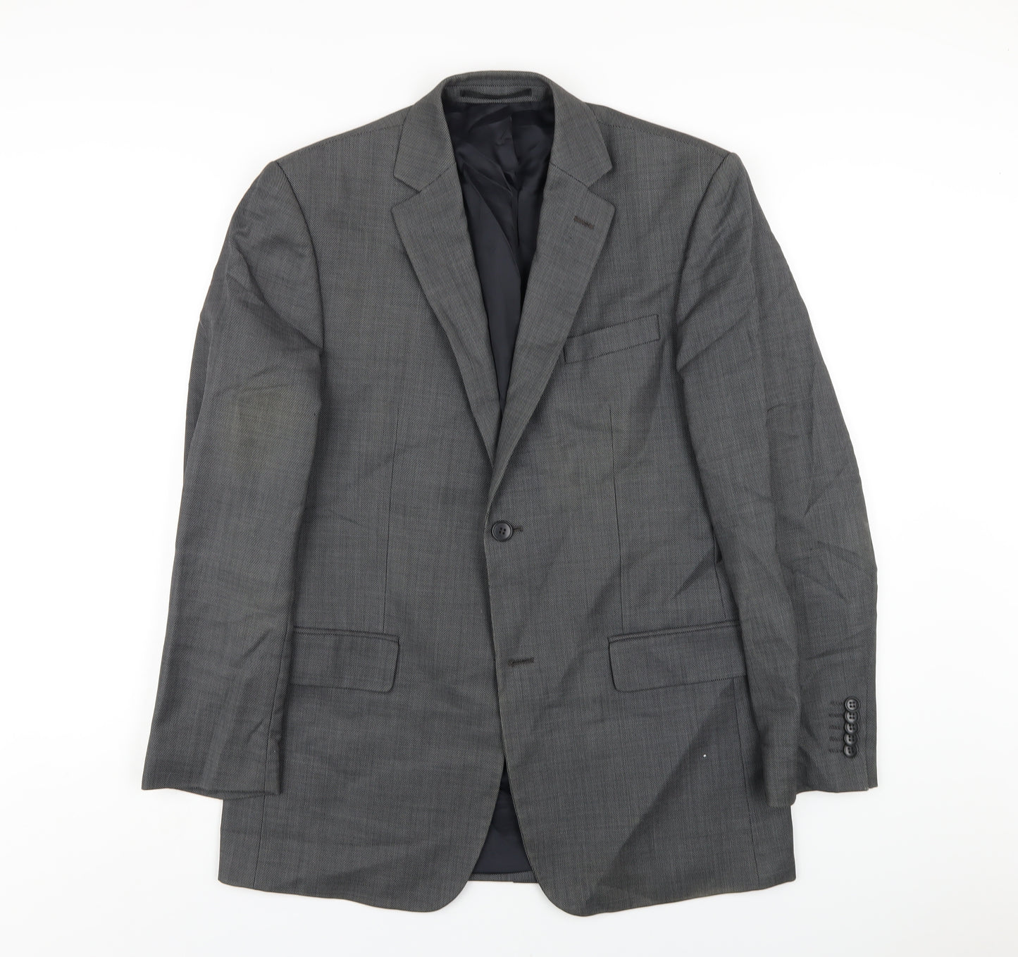 Linea Mens Grey Polyester Jacket Blazer Size 38 Regular