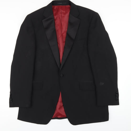 Charlton Gray Mens Black Polyester Jacket Blazer Size 40 Regular
