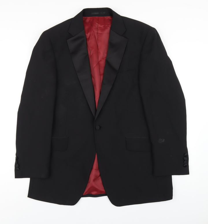 Charlton Gray Mens Black Polyester Jacket Blazer Size 40 Regular