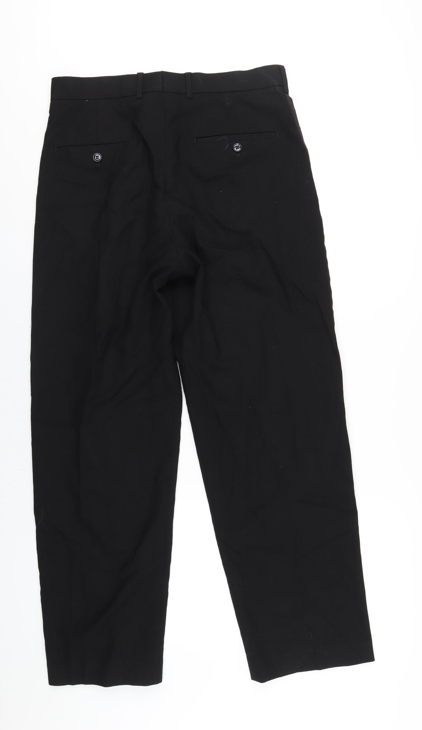 H&M Mens Black Polyester Tuxedo Suit Trousers Size 46 Regular