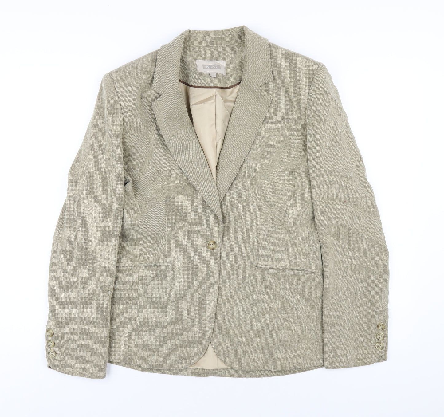 NEXT Womens Beige Lyocell Jacket Blazer Size 12