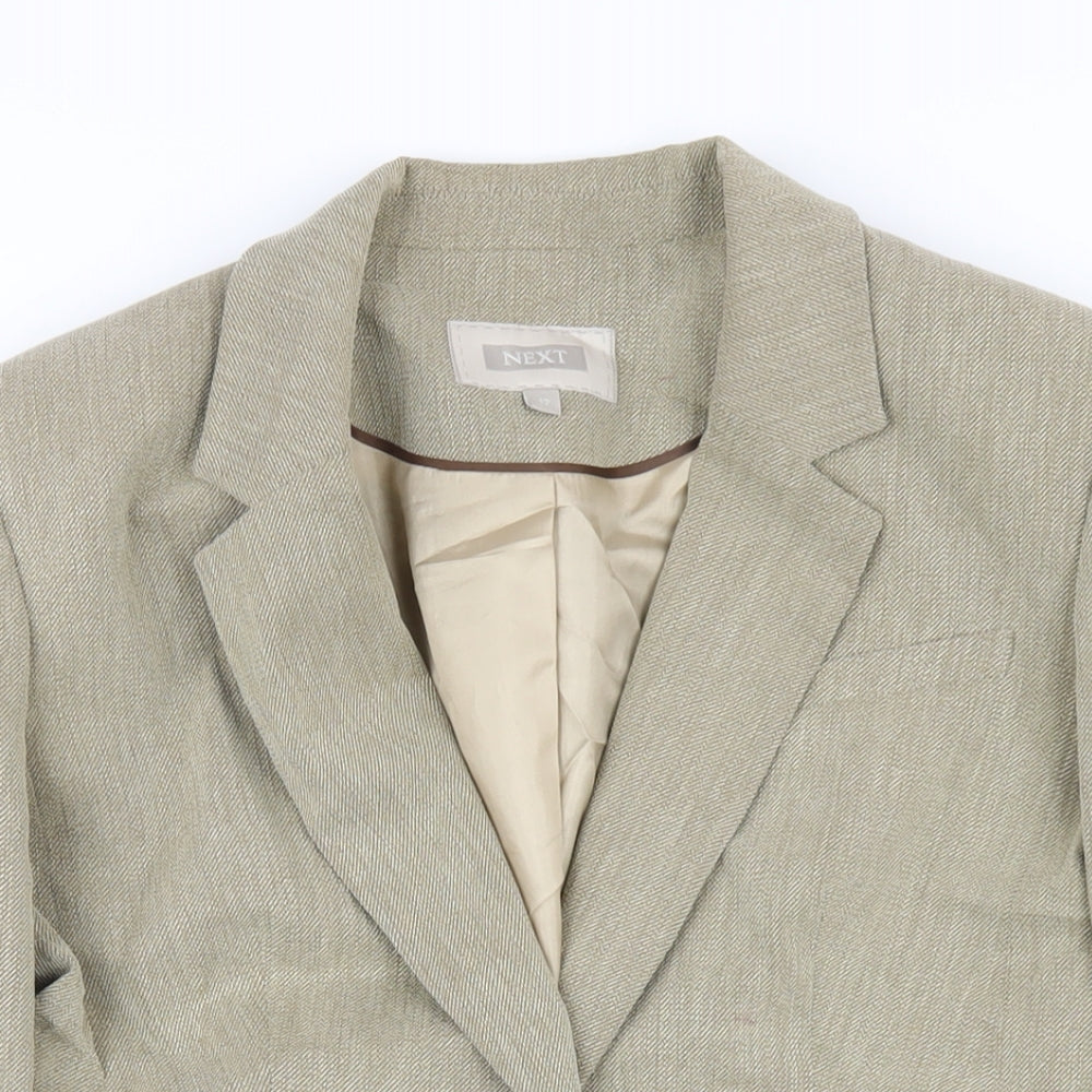 NEXT Womens Beige Lyocell Jacket Blazer Size 12