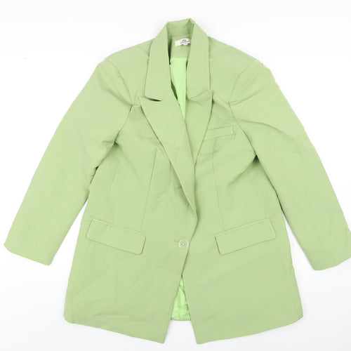 Mochy Womens Green Polyester Jacket Blazer Size M