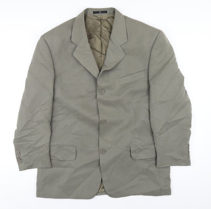 Ciro Citterio Mens Green Polyester Jacket Blazer Size 40 Regular