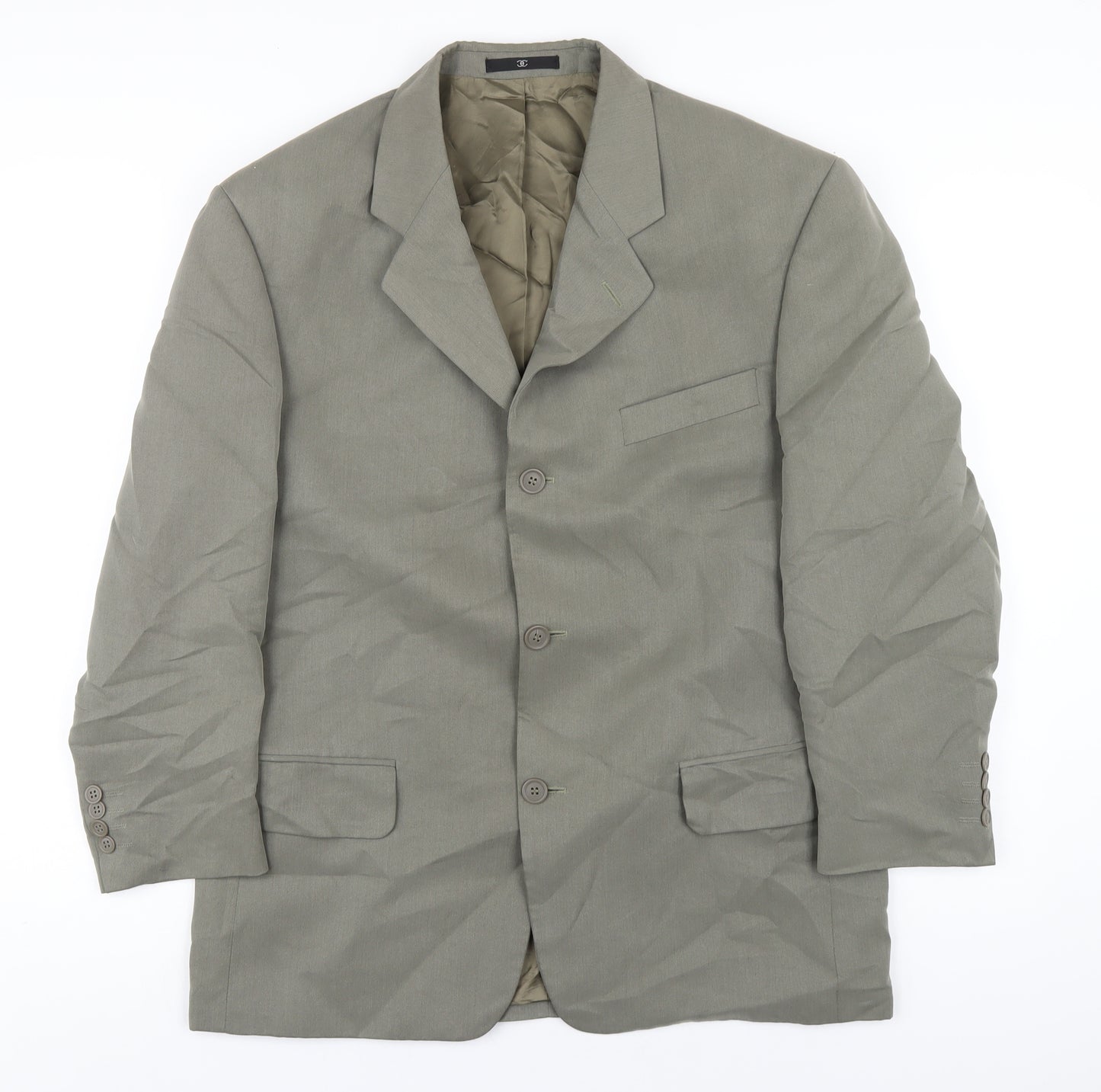 Ciro Citterio Mens Green Polyester Jacket Blazer Size 40 Regular