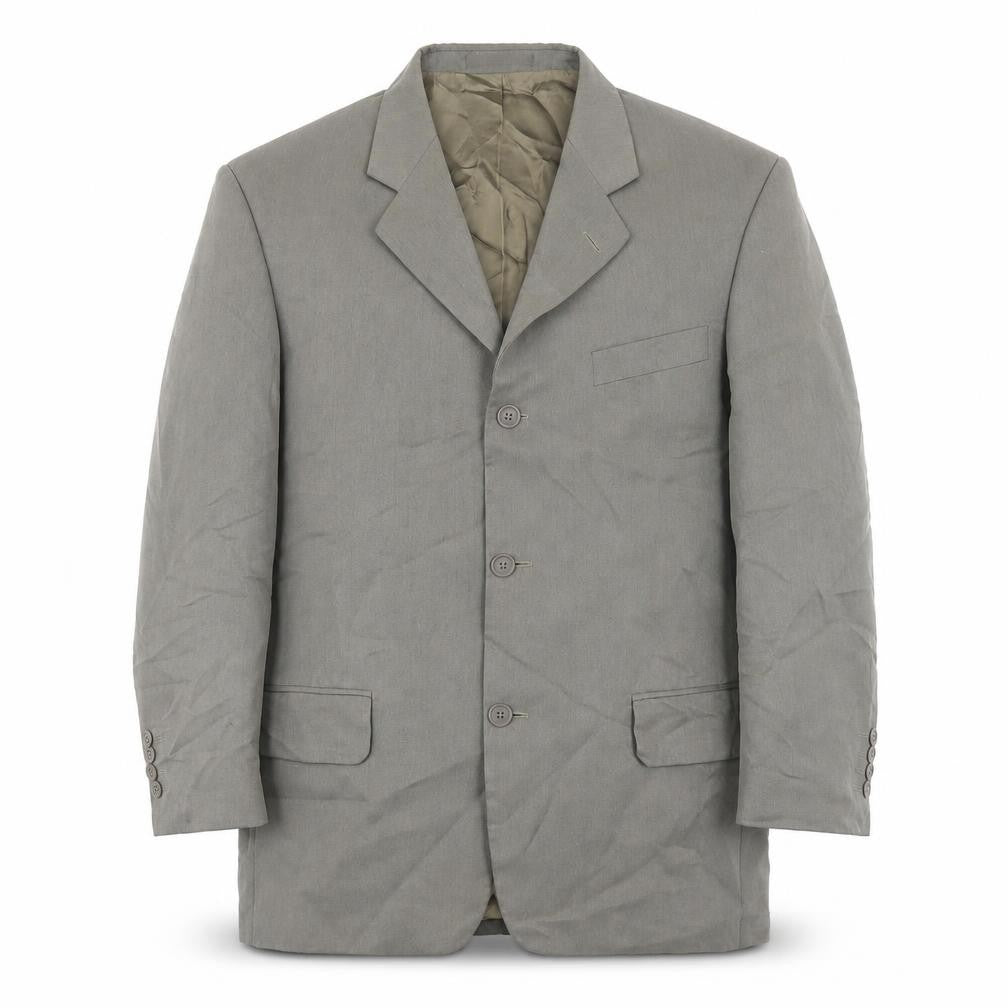 Front view of Ciro Citterio men’s green polyester jacket blazer, size 40, regular